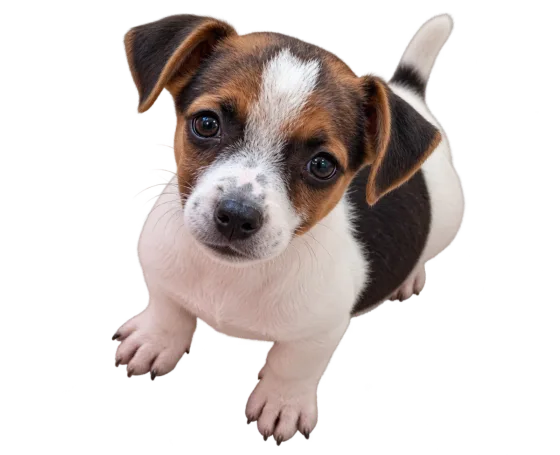 Puppy Jack Russell Terrier, tricolor — foto van het exemplaar.