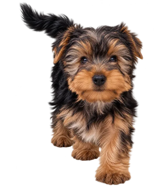Puppy Yorkshire Terrier, reu — foto van het exemplaar.