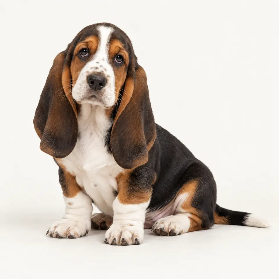 Pui Basset Hound — imagine de prezentare.