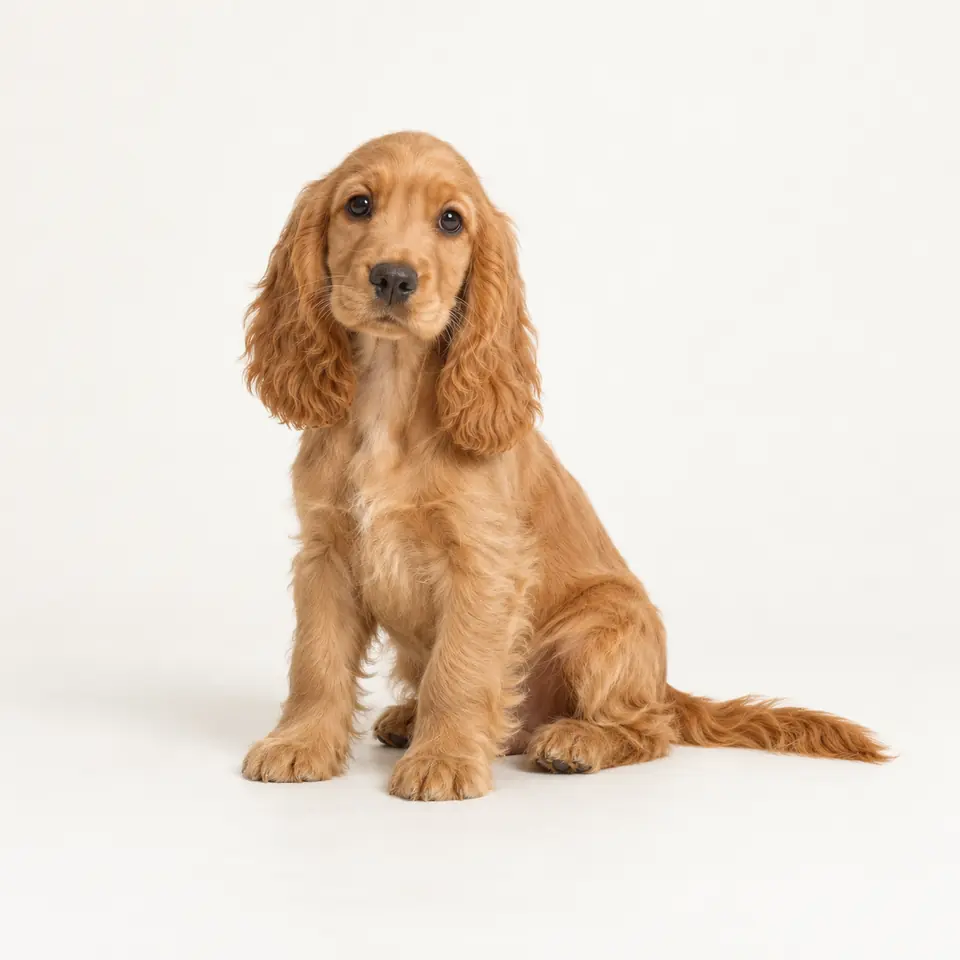 Pui Cocker Spaniel Englez — imagine de prezentare.