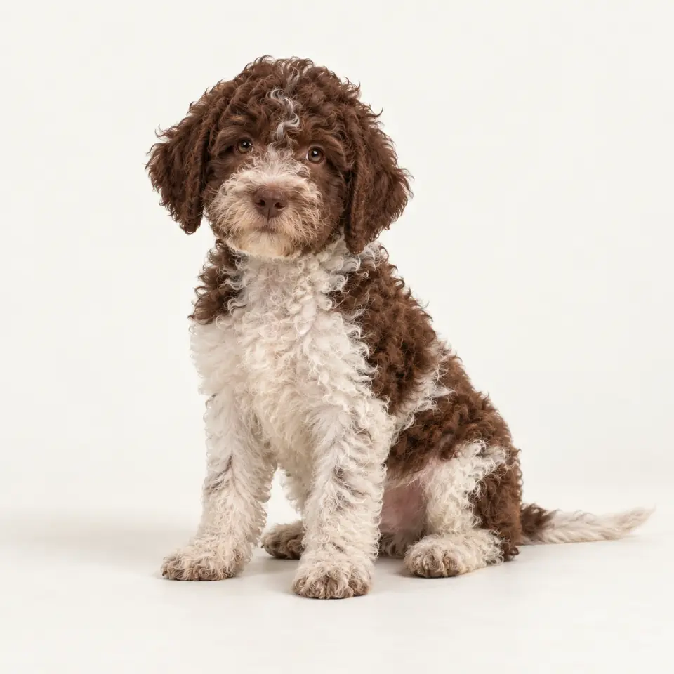 Štěně Lagotto Romagnolo — prezentující obrázek.