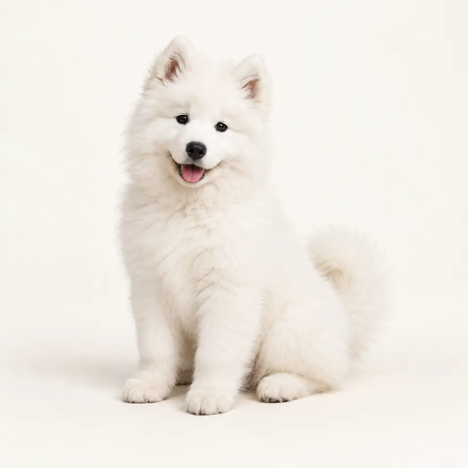 Pui Samoyed — imagine de prezentare.